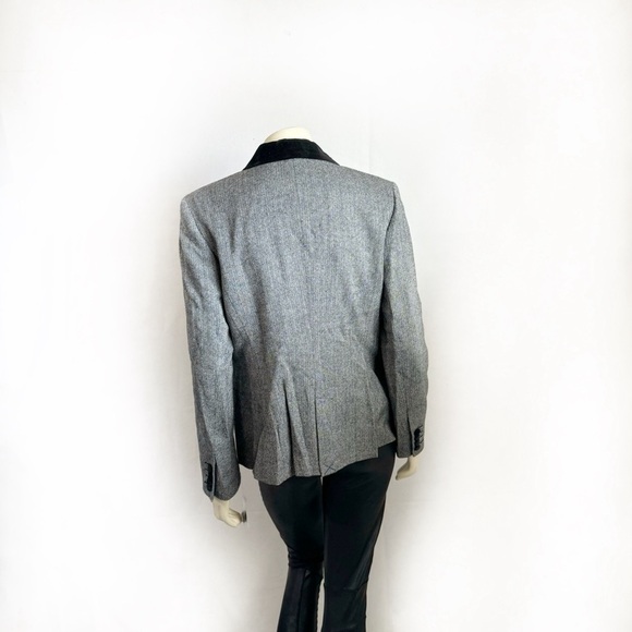 Bloomingdale's Herringbone Blazer Jacket Size 12 - Picture 4 of 8